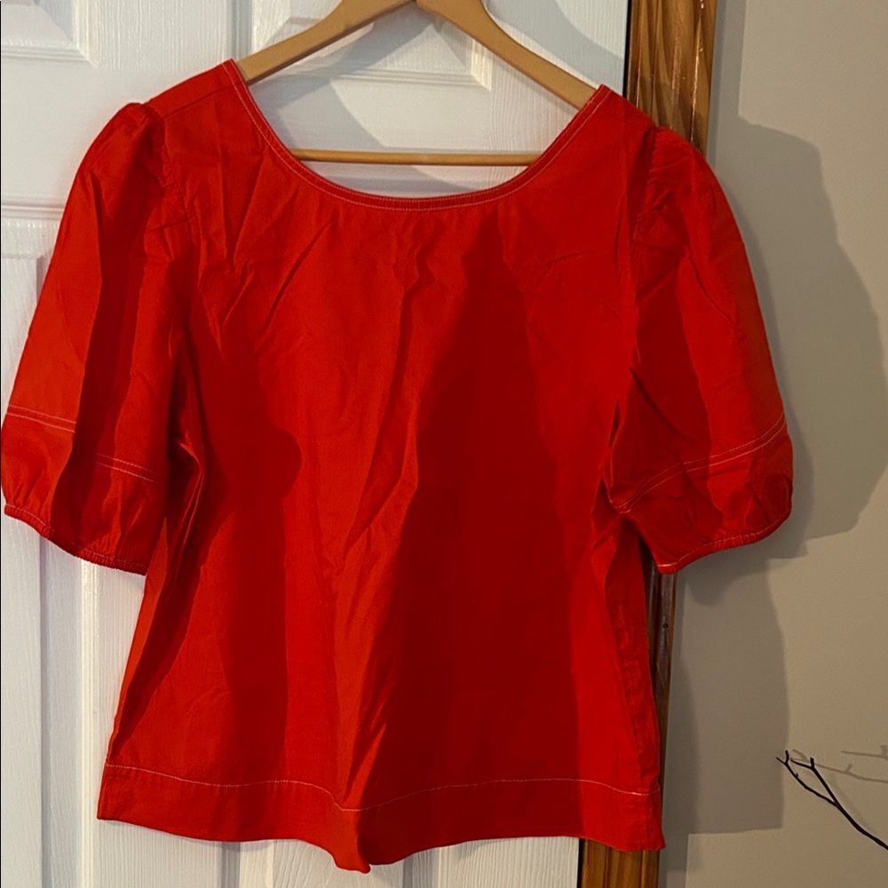 LOFT Vibrant Orange Sleeve Blouse NWT